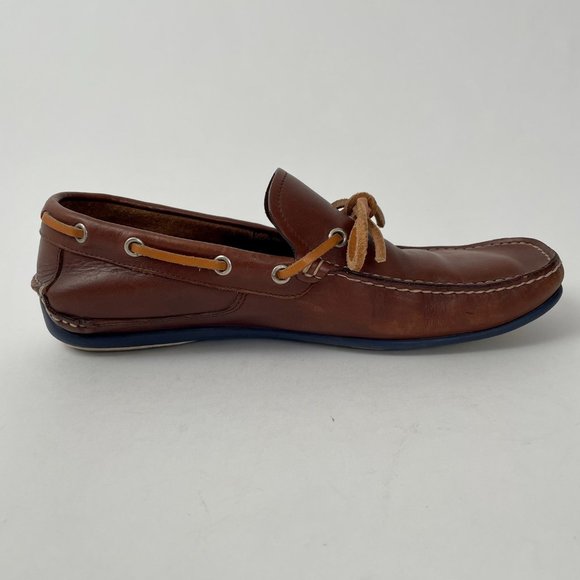 Salvatore Ferragamo Brown Leather Driving Loafers Mocassin Slip On Shoes, Sz 7.5 - Picture 2 of 11
